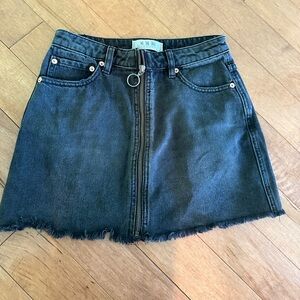 Free people black denim skirt
